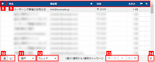 メール一覧画面